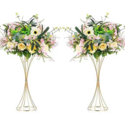 2Pcs Gold Iron Flower Vases  Wedding Or Home Decor Table Centerpieces - thumbnail 5