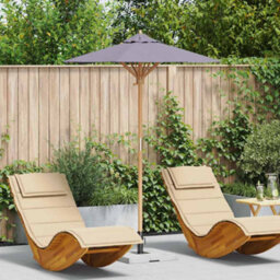 Walplus Garden Parasol Dark Grey 150 X 150 X 210 Cm Bamboo - thumbnail 1