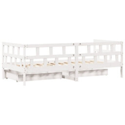 Berkfield Daybed With Drawers Without Mattress White 90X200 Cm Solid Wood - thumbnail 8