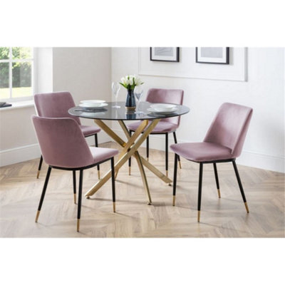 Ashfield Round Table & 4 Delaunay Pink Chairs - image 1