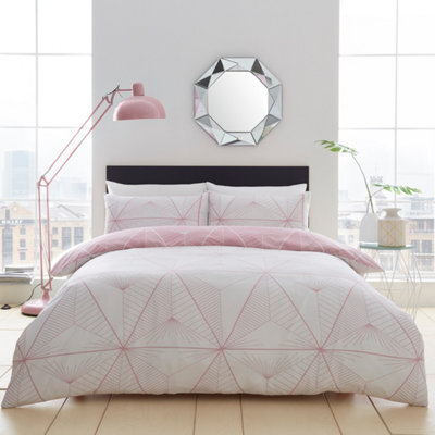 Smart Living Duvet Cover With Pillowcases Polycotton Quilt Bedding Covers Comfy Breathable Comforter Cover Set - Blush Pink - image 1