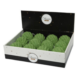 Kaemingk Foam Glitter Bauble Mistletoe Green (8Cm) - thumbnail 2