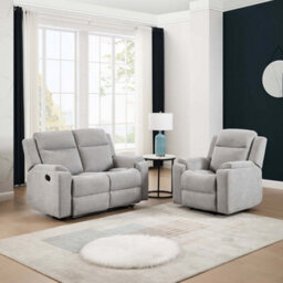 More4Homes Orka 1+2 Seater Fabric Manual Recliner Sofa Set Grey - thumbnail 9