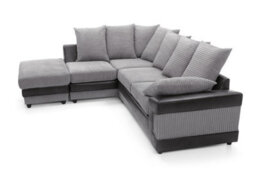 Rio Fabric Left Hand Facing Corner Sofa Foam Seating Black-Grey - thumbnail 7