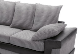 Rio Fabric Left Hand Facing Corner Sofa Foam Seating Black-Grey - thumbnail 6