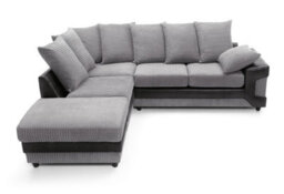 Rio Fabric Left Hand Facing Corner Sofa Foam Seating Black-Grey - thumbnail 8