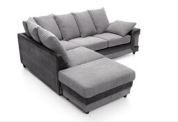 Rio Fabric Left Hand Facing Corner Sofa Foam Seating Black-Grey - thumbnail 5