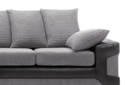 Rio Fabric Left Hand Facing Corner Sofa Foam Seating Black-Grey - thumbnail 4