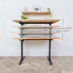 domli D1 Electric Standing Office Desk & Solid Oak Wood Desk Top - 1500mm X 800mm X 27mm Desktop - Sit Stand Electric Adjustable Desk - thumbnail 8
