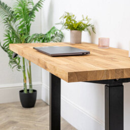 domli D1 Electric Standing Office Desk & Solid Oak Wood Desk Top - 1500mm X 800mm X 27mm Desktop - Sit Stand Electric Adjustable Desk - thumbnail 9