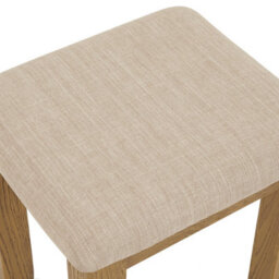 The Furniture Market Cotswold Rustic Smoked Oak Dressing Table Stool, Solid Oak Frame, Natural Oatmeal Upholstered Seat Pad, Country Style - thumbnail 5