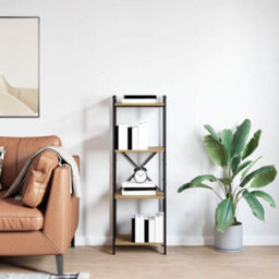Berkfield Bookcase Artisan Oak 40 X 30 X 118 Cm Engineered Wood - thumbnail 4