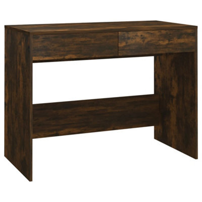 Berkfield Sturdy Desk Smoked Oak 101X50X76.5 Cm Engineered Wood