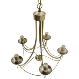Long Life Lamps Company Vintage 5 Lights Antique Brass Ceiling Pendant Light Candle Lantern Chandelier K434 - thumbnail 5
