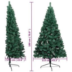 Berkfield Artificial Half Christmas Tree With Stand Green 180 Cm Pvc - thumbnail 8