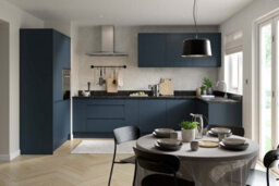 Kitchen Kit Oven Housing Base Unit 600mm W/ J-Pull Cabinet Door - Ultra Matt Indigo Blue - thumbnail 2