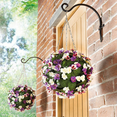 Gainsborough 29Cm Artificial Pansy Ball, All-Year-Round Faux Flowers, No Maintenance, Hanging Basket For Porch Or Patio - image 1