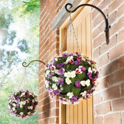 Gainsborough 29Cm Artificial Pansy Ball, All-Year-Round Faux Flowers, No Maintenance, Hanging Basket For Porch Or Patio - thumbnail 1