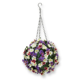 Gainsborough 29Cm Artificial Pansy Ball, All-Year-Round Faux Flowers, No Maintenance, Hanging Basket For Porch Or Patio - thumbnail 2