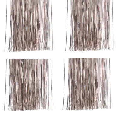 Decoris 4X Blush Pink Lametta Foil Tinsel Garland Strand Christmas 50Cm X 40Cm - image 1