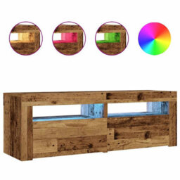 Berkfield Bedside Cabinets 2 Pcs With Leds Old Wood 60X35X40 Cm - thumbnail 2