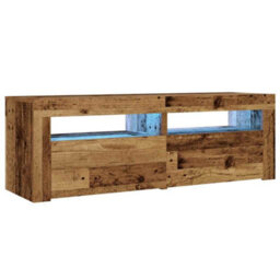 Berkfield Bedside Cabinets 2 Pcs With Leds Old Wood 60X35X40 Cm - thumbnail 3