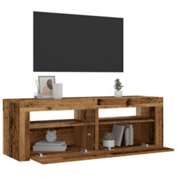 Berkfield Bedside Cabinets 2 Pcs With Leds Old Wood 60X35X40 Cm - thumbnail 1