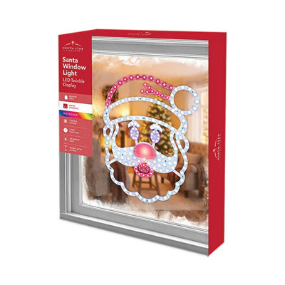 Led Twinkle Santa Christmas Window Light 340mm Mains Operated With Timer - image 1