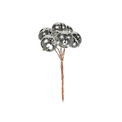 Silver Bells On Wire X6 Christmas Decoration - image 1