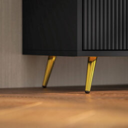 Wyld Haus Ellini Black Tv Stand - 2 Open Shelves, 2 Doors, Fits Up To 55-Inch Tvs - thumbnail 9
