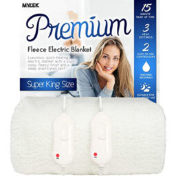Mylek Electric Blanket Super King Size Bed Premium Fleece Underblanket Dual Control With Elasticated Skirt - thumbnail 1