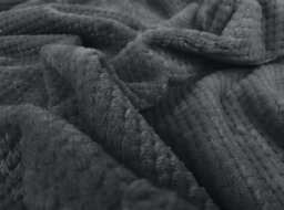 Waffle Flannel Fleece Throw Blanket Soft Warm Sofa Bed Travel (Charcoal, Double) - Pack Of 2 - thumbnail 3