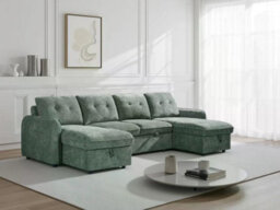 Beehive Furniture Marlowe - U-Shaped Corner Sofa Bed - Green Upholstered Large Family Couch Setup Included Built To Last - thumbnail 2