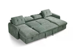 Beehive Furniture Marlowe - U-Shaped Corner Sofa Bed - Green Upholstered Large Family Couch Setup Included Built To Last - thumbnail 5