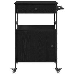 Walplus Kitchen Trolley Black Oak 56 X 43 X 89.5 Cm Engineered Wood - thumbnail 7