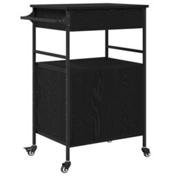 Walplus Kitchen Trolley Black Oak 56 X 43 X 89.5 Cm Engineered Wood - thumbnail 9