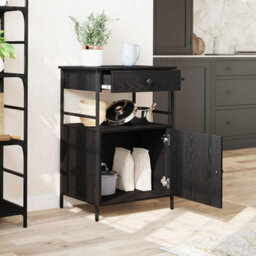 Walplus Kitchen Trolley Black Oak 56 X 43 X 89.5 Cm Engineered Wood - thumbnail 4