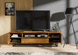 Tv Unit 200Cm Sideboard Cabinet Cupboard Tv Stand Living Room Oak - thumbnail 3