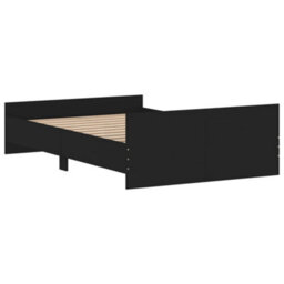 Berkfield Bed Frame With Headboard And Footboard Black 120X190 Cm - thumbnail 6
