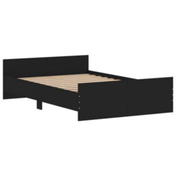 Berkfield Bed Frame With Headboard And Footboard Black 120X190 Cm - thumbnail 3