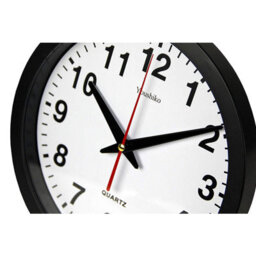 Youshiko Stylish Black & White Bold Classic Quartz Wall Clock Non Ticking Silent - thumbnail 2