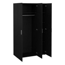 Furniture To Go Pepe Wardrobe With 3 Doors In Black - thumbnail 4