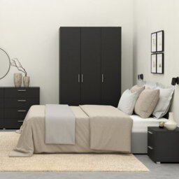 Furniture To Go Pepe Wardrobe With 3 Doors In Black - thumbnail 5
