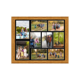 AK Frames 20X16 Oak Classic Multi Photo Frame With Black Mount - Holds 9 Apertures (2X) 7X5, (7X) 6X4 Photos - thumbnail 1