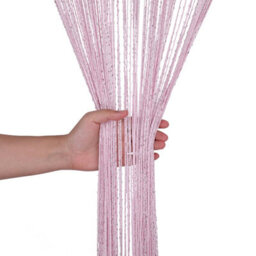 Neel Blue String Curtains Glitter Fringe Panel Fly Screen Doorway Tassel Curatin, 200Cm X 90Cm - Pink - thumbnail 5