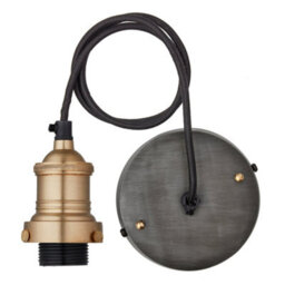 Industville Brooklyn Glass Schoolhouse Pendant Light - 5.5 Inch, Mocha Glass Schoolhouse - 5.5 Inch, Brass Pendant Holder - thumbnail 3