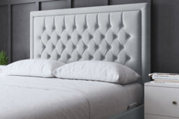 DS Living Allegra Upholstered Silver Panel Bed With Headboard Super King - thumbnail 3