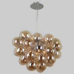 Luminosa Lighting Luminosa Modern Hanging Pendant Chrome 8 Light  With Cognac Shade, G9 - thumbnail 2