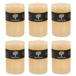 Nicola Spring Round Vanilla Pillar Candles - 110 Hours - Cream - Pack Of 6 - thumbnail 1