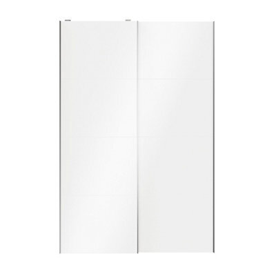 GoodHome Atomia Mirror Panelled White High Gloss 2 Door Sliding Wardrobe Door Kit (H)2250mm (W)1500mm - image 1